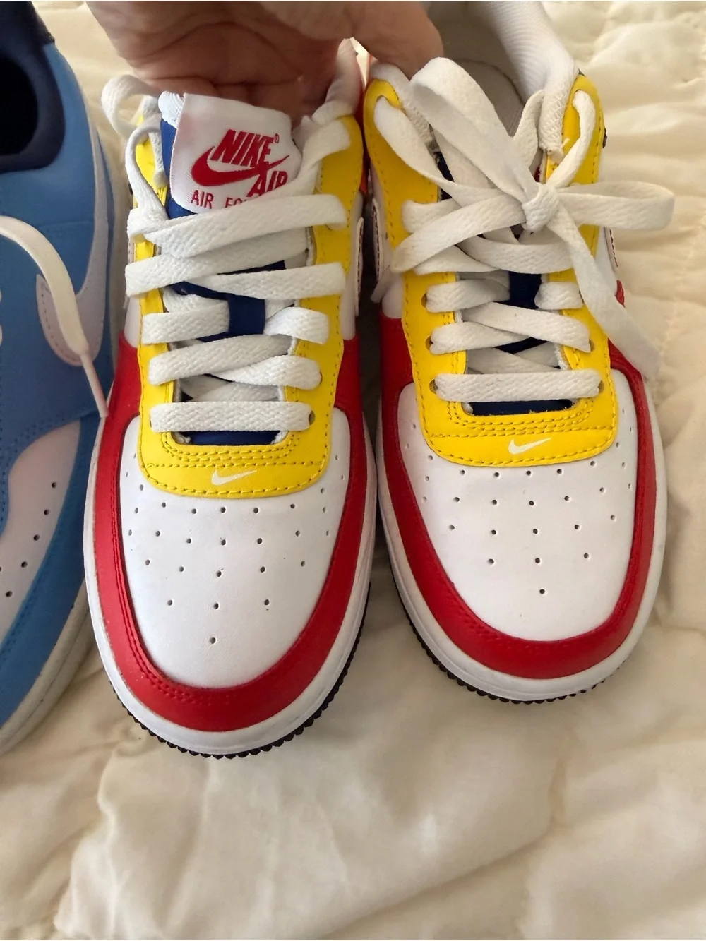 Nike Multicolor Leather Low-Top Sneakers - White/Red/Yellow